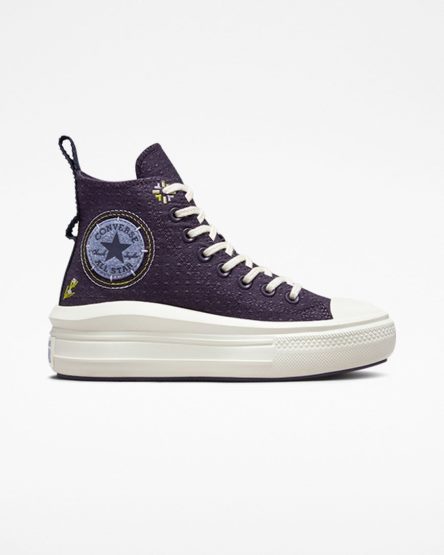 Sapatos Plataforma Converse Chuck Taylor All Star Move Autumn Embroidery Cano Alto Feminino Roxo | PT P0T3785